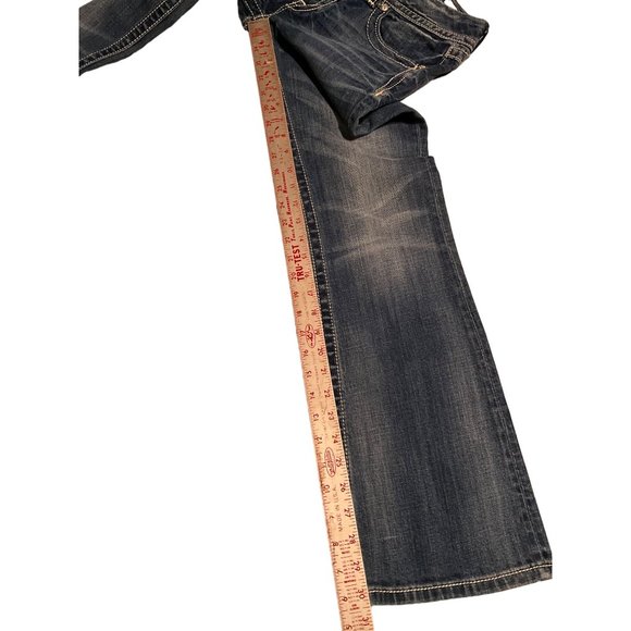 Miss Me Jeans Size 29 JE8013BR Bootcut Silver Tone Buttons Rhinestones, Metal Ac - Picture 5 of 7